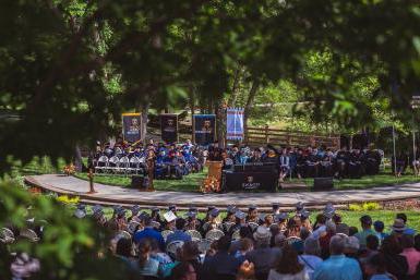 The morning commencement ceremony at Cassel Theatre on Saturday, May 13, 2023